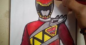 HOW TO DRAW POWER RANGER DINO CHARGE RED / como dibujar power ranger dino charge rojo
