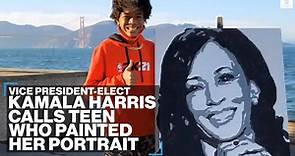 Vice President-elect Kamala Harris calls teen who painted her portrait
