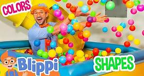 Blippi Learns Shapes at Ball N Bounce Indoor Playground! Educational ...