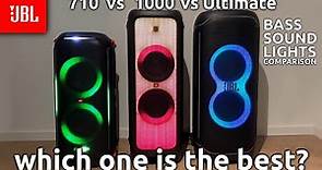 JBL Partybox 710 vs 1000 vs Ultimate - Bass, Sound and Lights Comparison