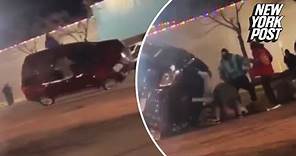 Horrific video captures moment SUV performing dangerous stunt flips over, crushing five people