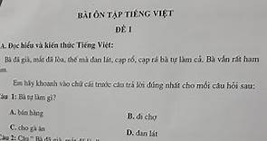 Tiếng Việt Lớp 1- Đề Thi Hết Học Kỳ 2 Tiếng Việt Lớp 1.