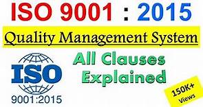 ISO 9001:2015 - Quality Management System | All 10 clauses explained Step by Step