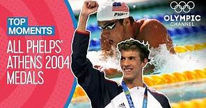 Michael Phelps - All Medal Races from Athens 2004 | Top Moments