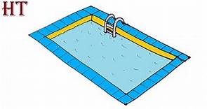 How to Draw A Pool easy Step by Step