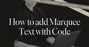 How to Create an Infinite Marquee in Showit using Code