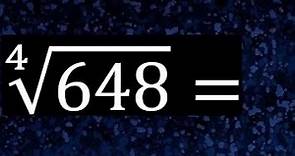 raiz cuarta de 648 , simplificar raices . como reducir la raiz cuarta