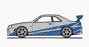 How To Draw A Nissan Skyline GT-R R34