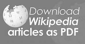 Download & save Wikipedia articles as PDF file