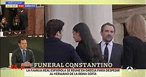 La familia real española se reúne al completo en Atenas por el funeral de Constantino de Grecia