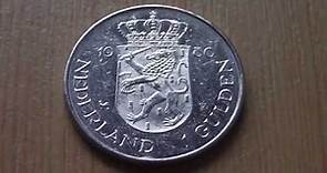 1 Guilder coin of the Netherlands from 1980 in HD