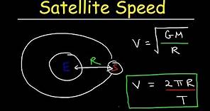 Speed of a Satellite in Circular Orbit, Orbital Velocity, Period, Centripetal Force, Physics Problem