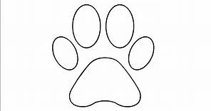 how to draw a dog paw