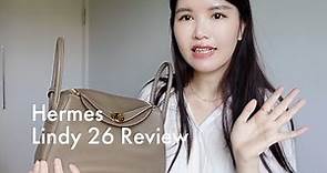 Hermes Lindy Review 💓 愛馬仕Lindy 26 大象灰金釦開箱測評🐘, 好用的內袋, what’s in my bag, 上身效果✨