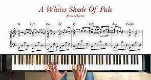 A Whiter Shade Of Pale - Procol Harum. Piano tutorial + sheet music. Intermediate.