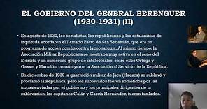 La dictablanda del general Berenguer.