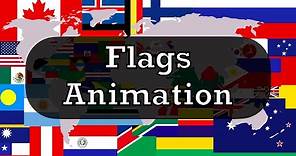 World's flags animation (with names)