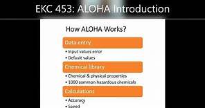 Hazard Consequence Analysis: ALOHA software - Introduction
