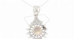 Citrine pendant necklace, 'Star of Jaipur'