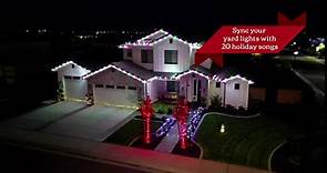 Mr. Christmas Outdoor Lights and Sounds of Christmas Holiday Decoration Power Strip Stake, Plays 20 Songs, 6 Outlets