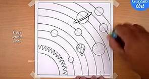 Solar System Drawing / How to Draw Solar System Easy / Solar System Planets Drawing