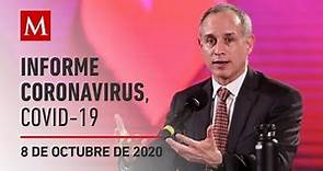 Informe diario por coronavirus en México, 8 de octubre de 2020