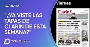 Tuit de CFK sobre las tapas de Clarín