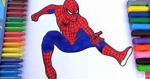 Como dibujar y colorear spiderman