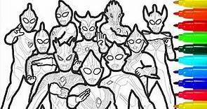 Ultraman Ultra Heros Coloring Pages | Colouring Pages for Kids with Colored Markers