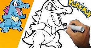 Como dibujar a Totodile Pokemon paso a paso | how to draw Totodile Pokemon