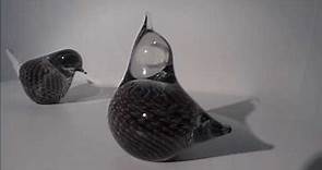 FM Konstglas / Marcolin Art Crystal glass birds with "glowing" eyes