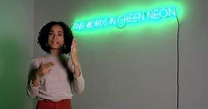 Joseph Kosuth, Five Words in Neon Green | Video in American Sign Language (ASL)