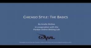 Chicago Style: The Basics