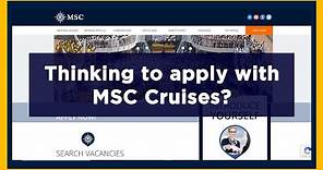 How to register for an account and apply for a job with MSC Cruises