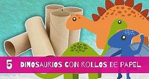 🦖 5 dinosaurios con rollos de papel fáciles (incluye moldes)