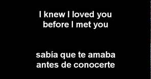 Savage Garden - I Knew I Loved You (Letra En Español)