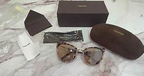Unboxing Tom Ford Sunglasses Simona TF717 55G Vintage Pink Havana/Champagne-Silver Flash