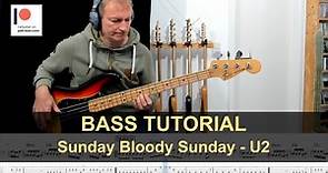 Sunday Bloody Sunday - U2 | Bass Tutorial (Sheet + TABs)