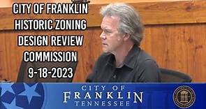 City of Franklin, Historic Zoning Design Review Commission 9-18-2023