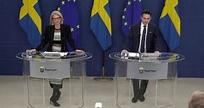 Pressträff med finansminister Elisabeth Svantesson den 28 november