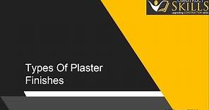 Types of plaster finish