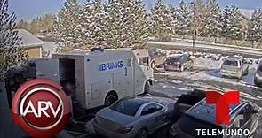 Delincuentes encañonan un chofer y asaltan un camión blindado repleto de dinero | Telemundo