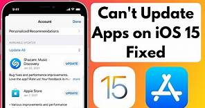 FIX" Can't Update Apps on iOS 15 Fixed | Can't update apps on iPhone or iPad in iOS 15