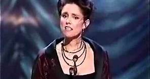 Julie Taymor Winning Best Direction Of A Musical At The 1998 Tony Awards