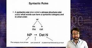 Introduction to Linguistics: Syntax 2