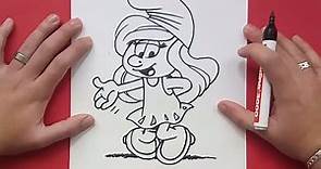 Como dibujar a Pitufina paso a paso - Los pitufos | How to draw Smurfette - The Smurfs