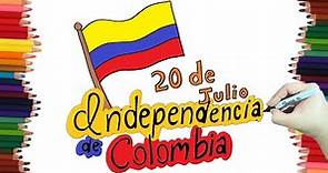 Como dibujar el dia de la independencia de Colombia paso a paso y muy facil