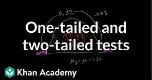 One-tailed and two-tailed tests | Inferential statistics | Probability and Statistics | Khan Academy