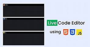 How To Make Live Code Editor Using HTML CSS And JavaScript | Online Code Editor Like CodePen
