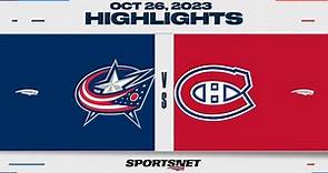 NHL Highlights | Blue Jackets vs. Canadiens - October 26, 2023